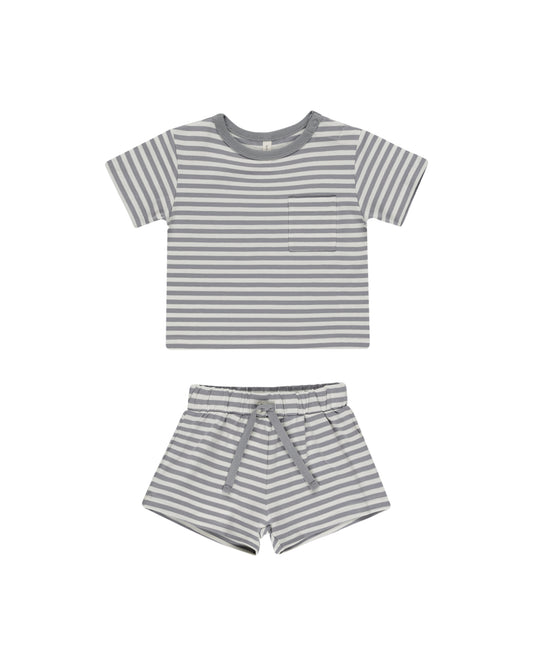 Blue Stripe Pocket Tee Set