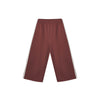 Maroon pants with white stripes on a white background