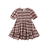 Plaid dress with short sleeves on a white background