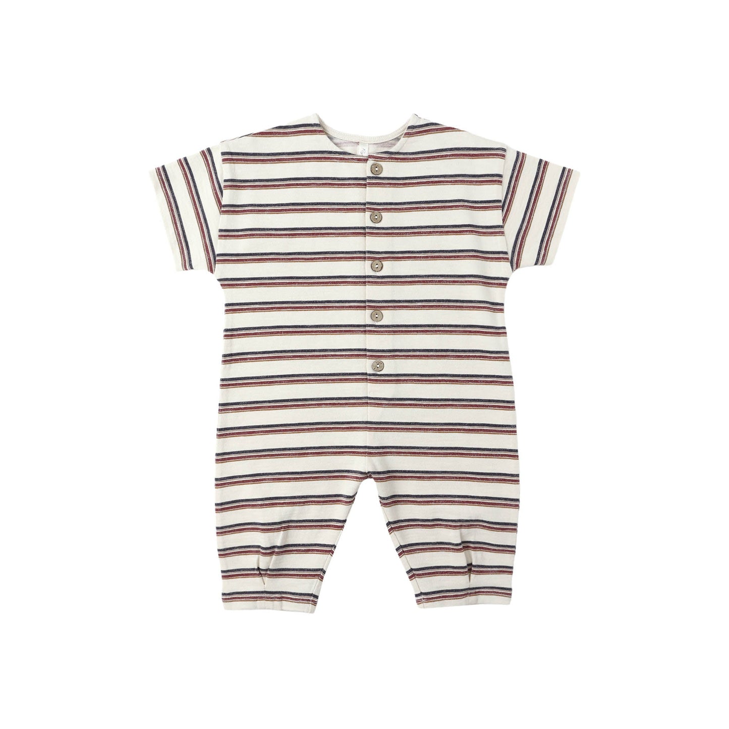 Striped baby romper on a white background