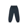 Dark blue cargo pants on a white background