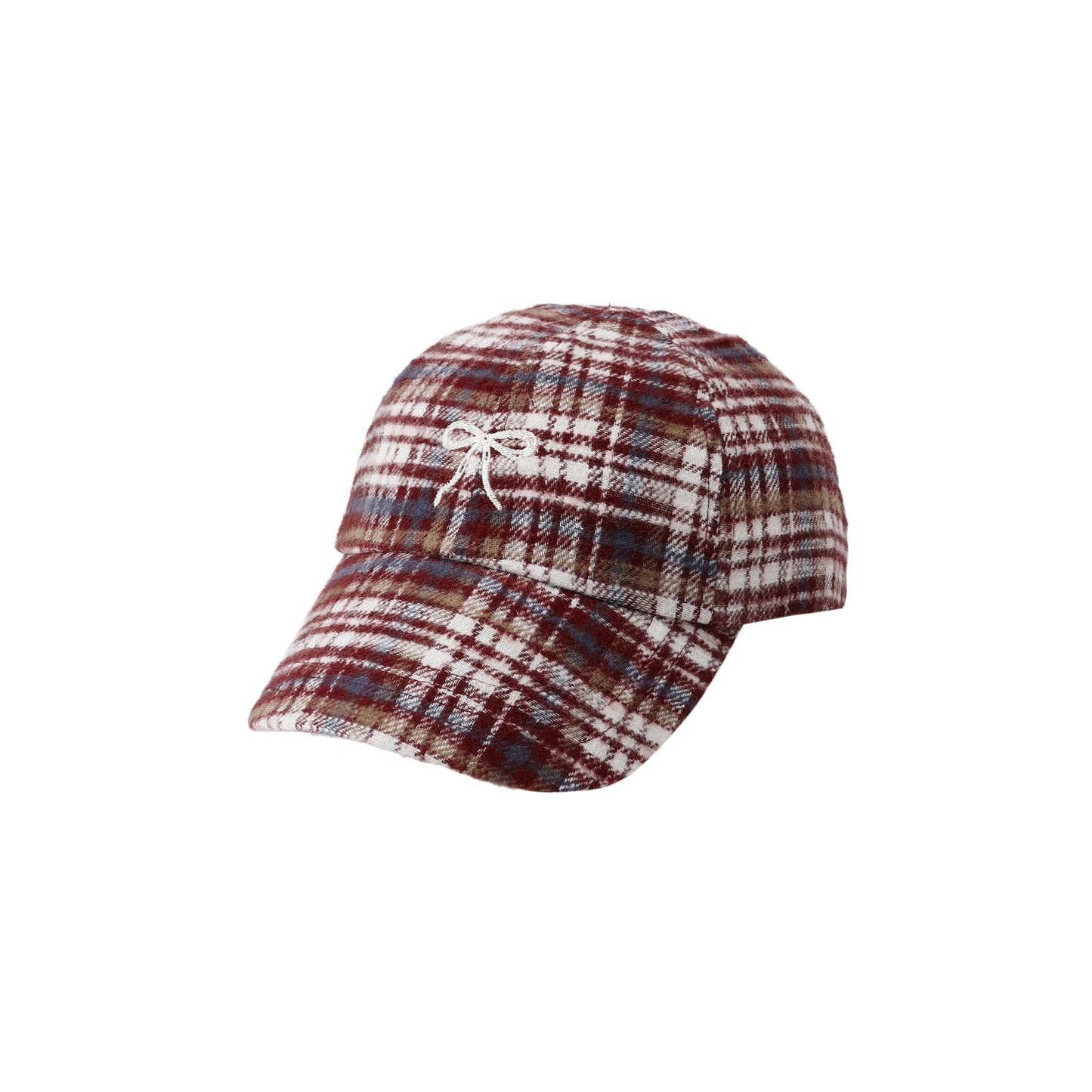 Burgundy Plaid Baseball Hat
