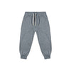 Blue sweatpants with a drawstring on a white background