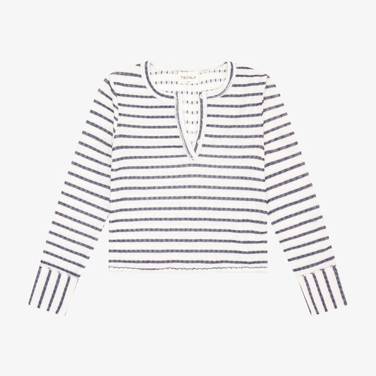 Indigo Stripe Reversible Henley