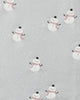 Snowmen on Frost Bamboo Zip Footie