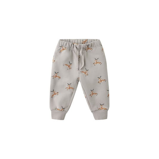 Children's jogger pants with fox pattern on a white background