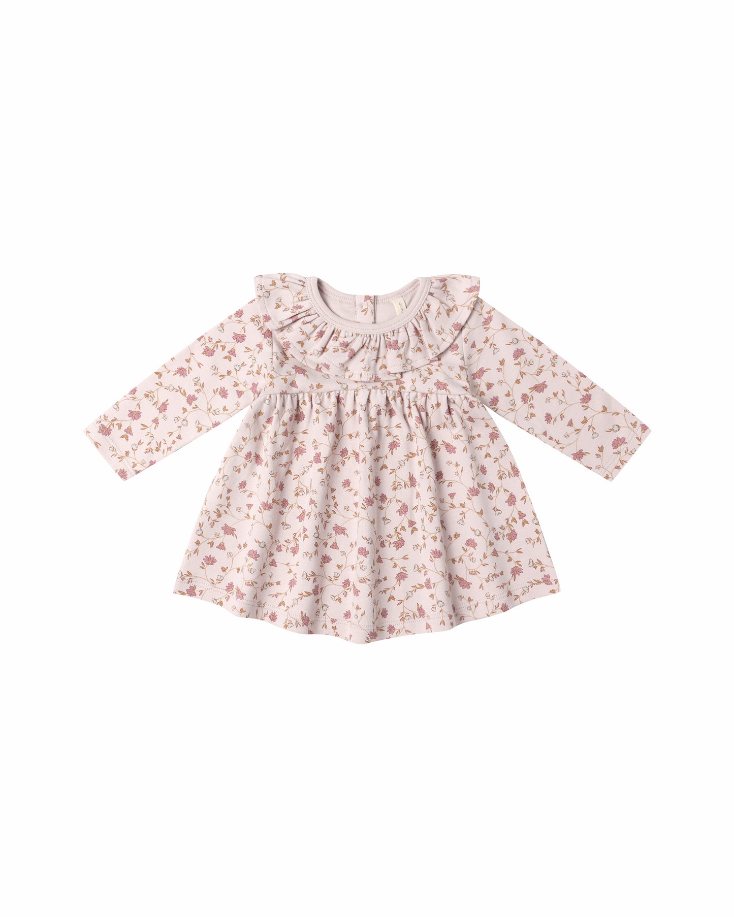 Floral dress with long sleeves on a white background