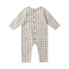 Plaid baby romper on a white background