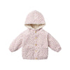 Floral patterned baby jacket on a white background
