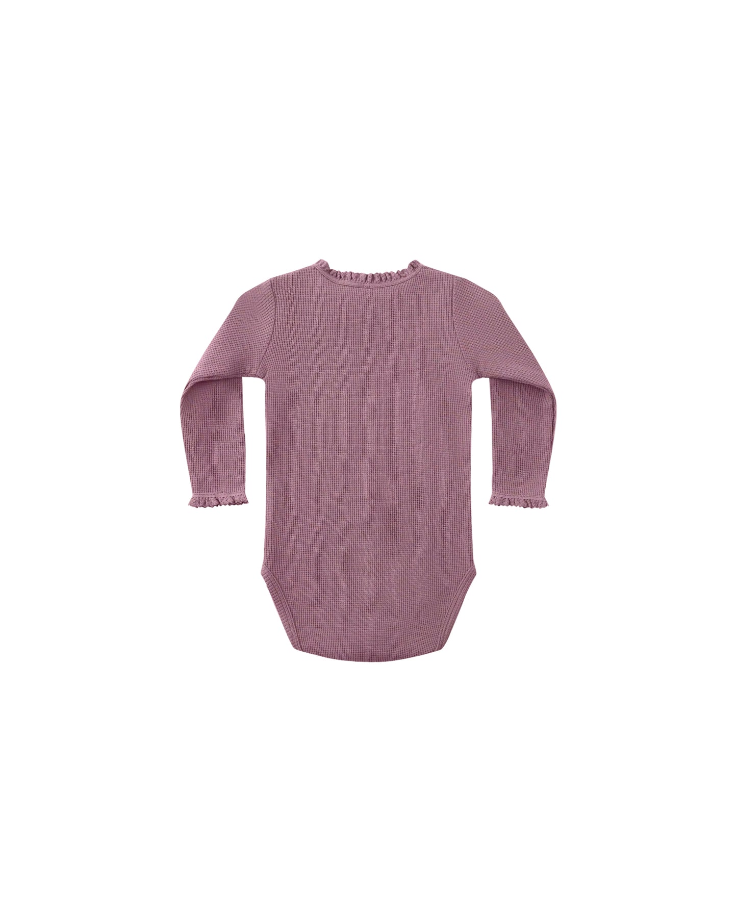 Mulberry Waffle Ruffle Bodysuit