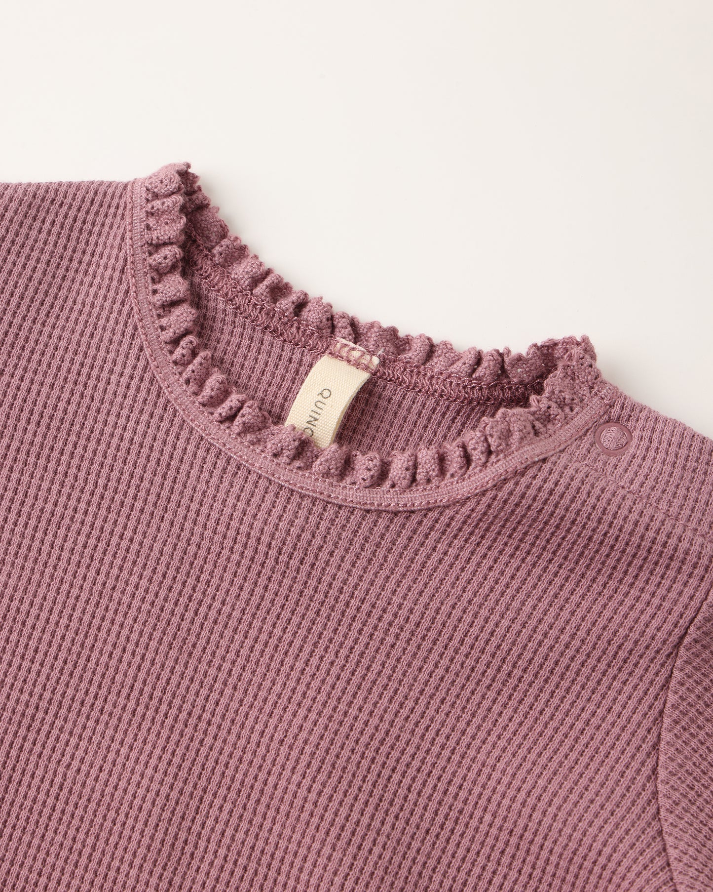 Mulberry Waffle Ruffle Bodysuit