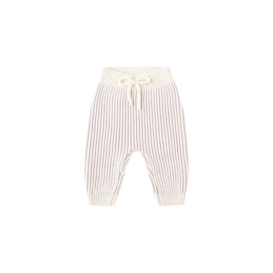 Striped baby pants on a white background
