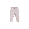 Pink ribbed pants on a white background