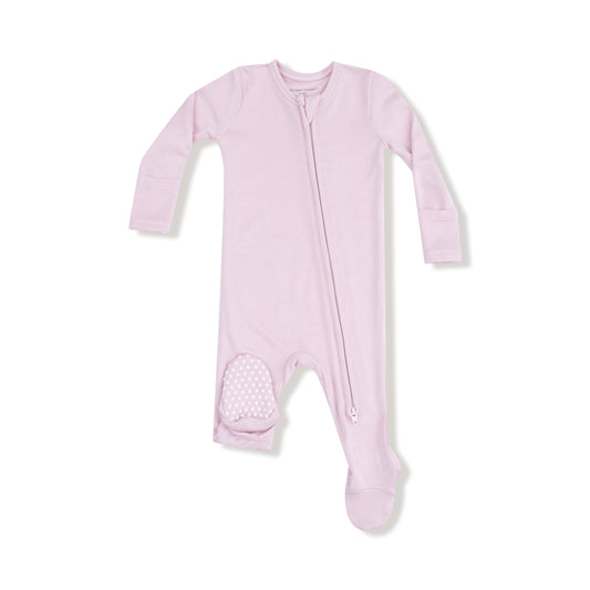 Potpourri Pink Ribbed Zip Footie