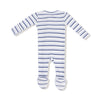 Vintage Blue Stripe Zip Footie