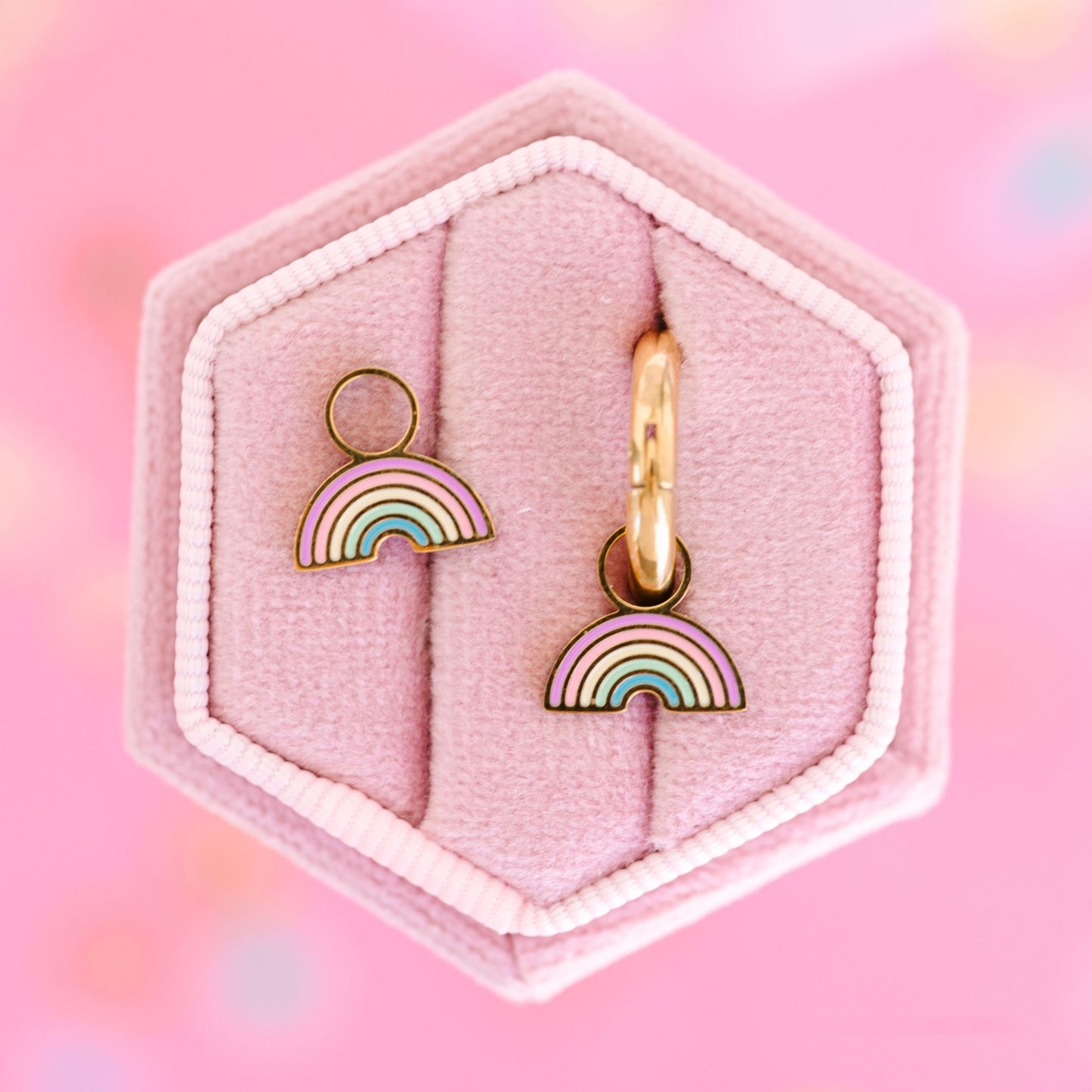 Gold Multi Rainbow Charms
