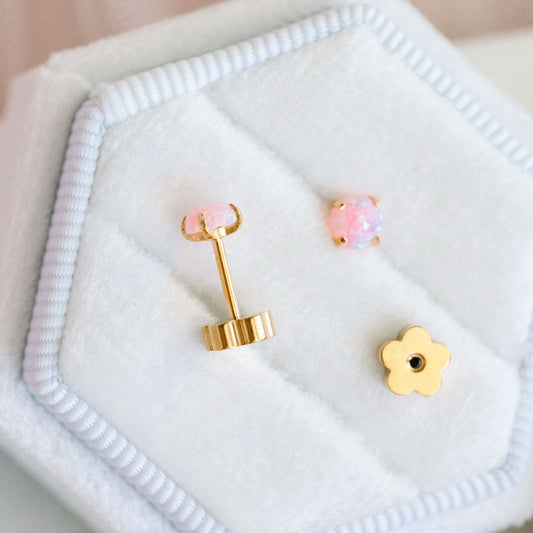 Pink Opals Earrings
