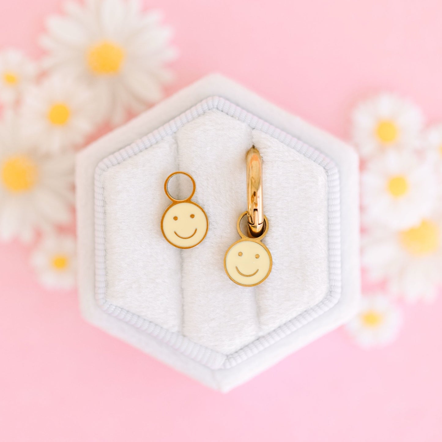 Gold Yellow Smiley Charms