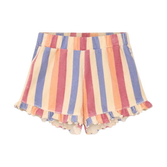 Striped Terry Ruffle Shorts