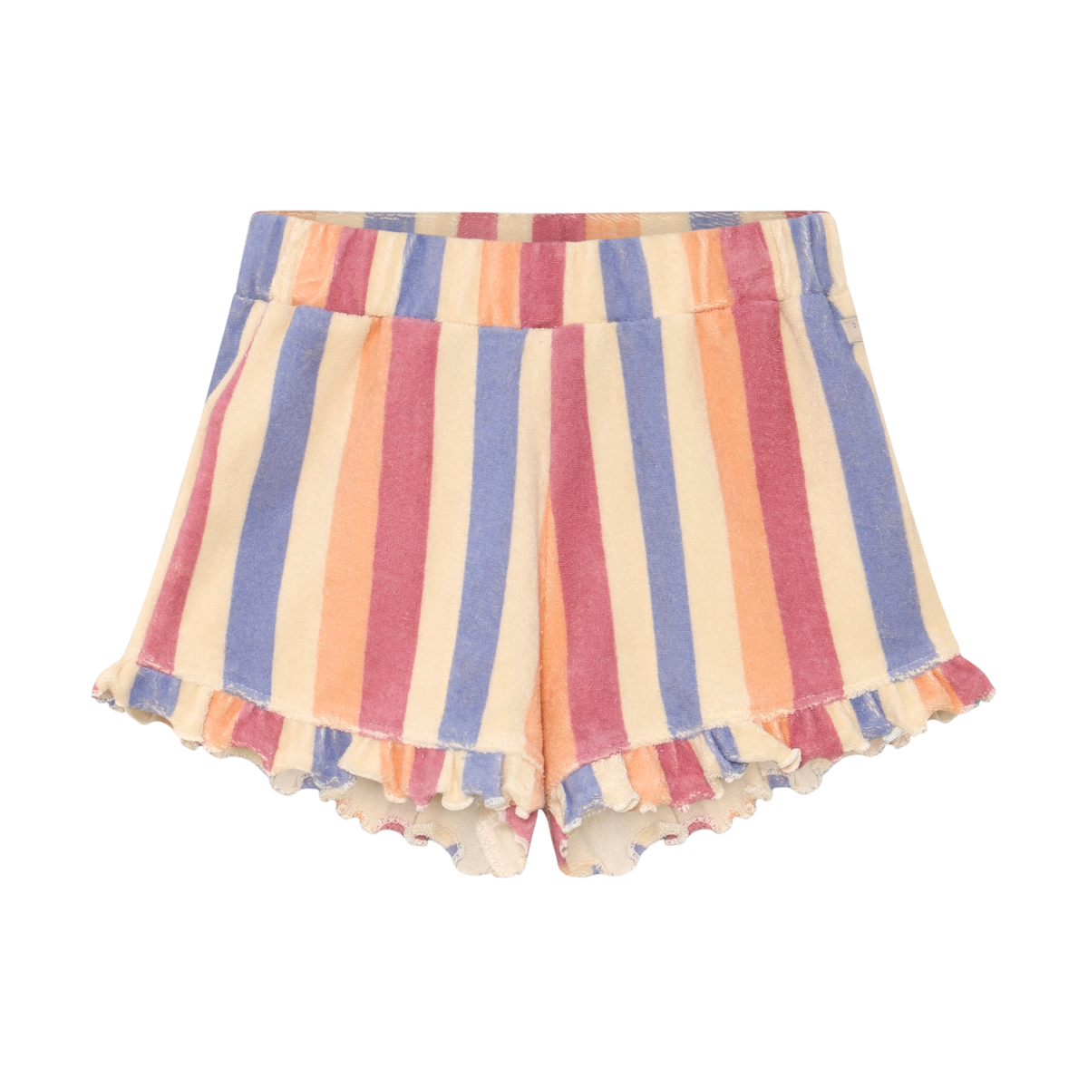 Striped Terry Ruffle Shorts