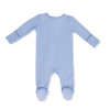 Blue Fog Bamboo Zip Footie