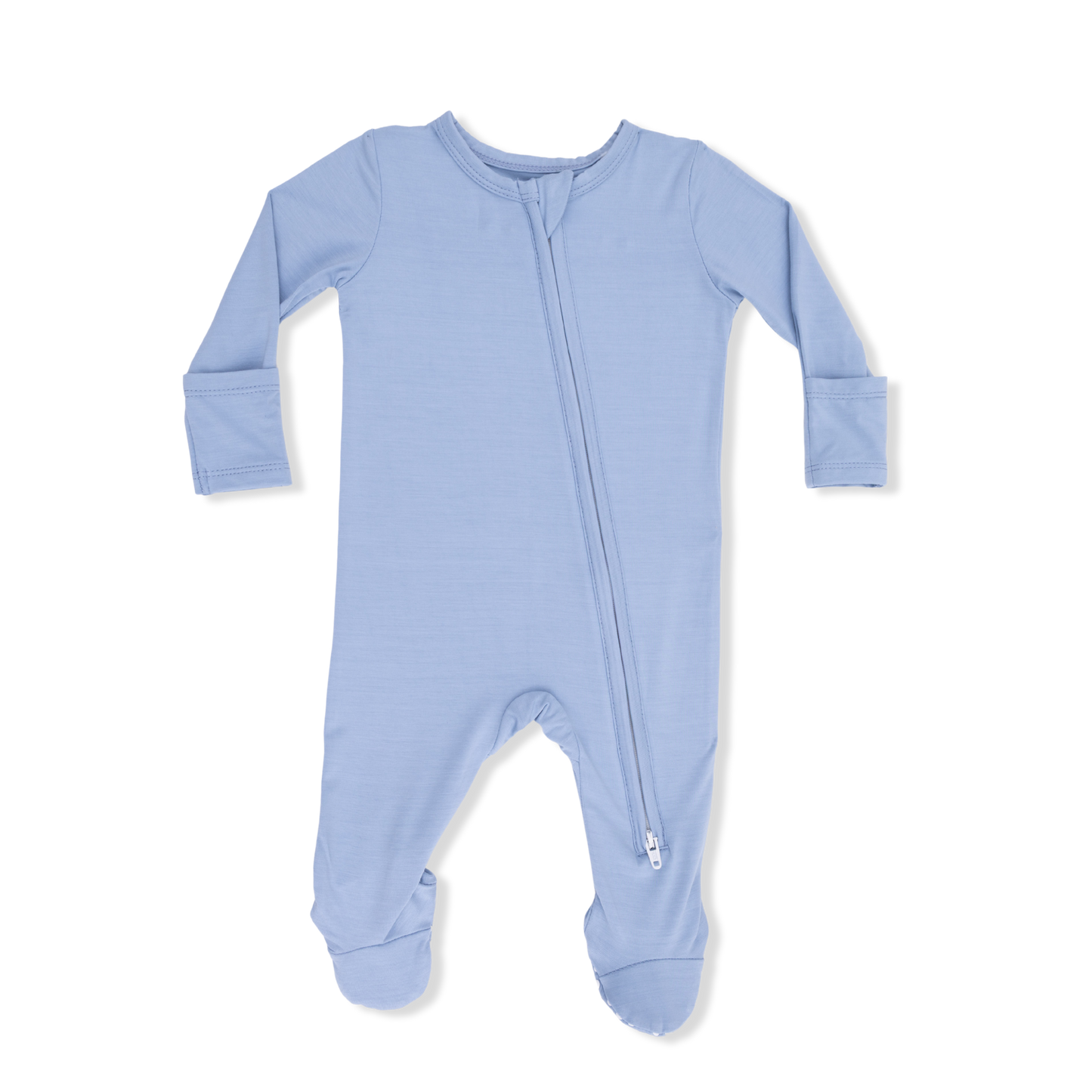 Blue Fog Bamboo Zip Footie