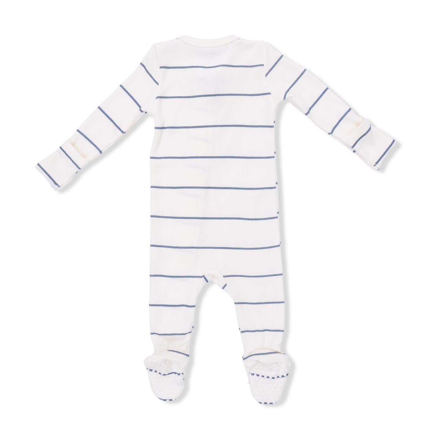 Vintage Stripe Bamboo Zip Footie