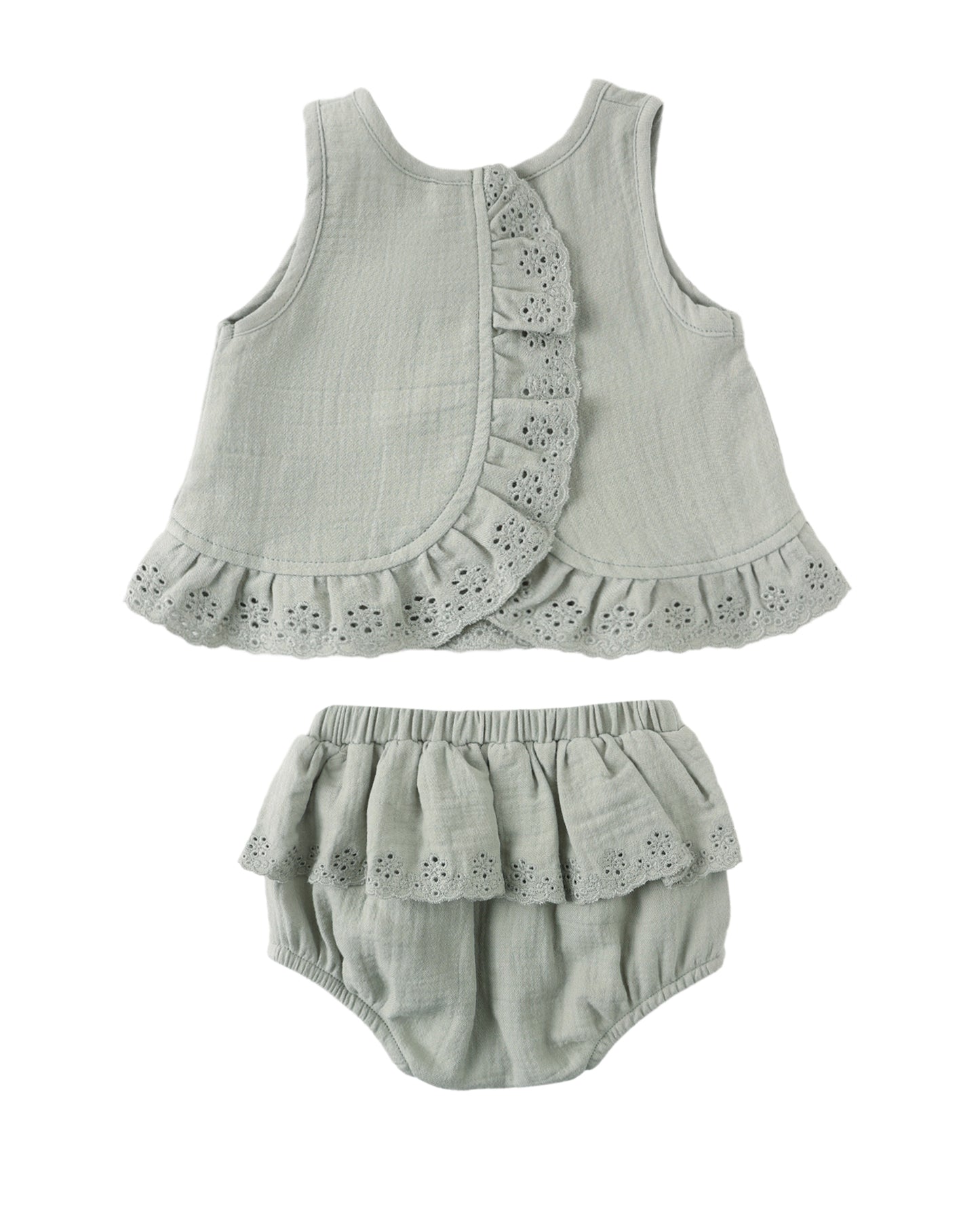 Sage Ruffled Tulip Top Set