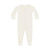 Baby onesie with a subtle pattern on a white background