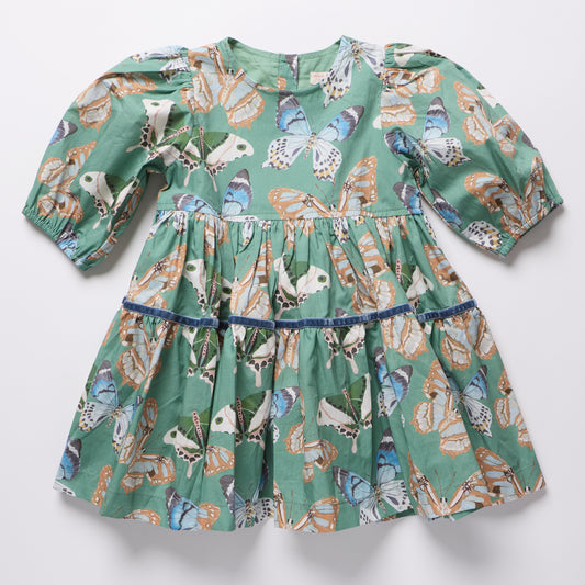 Green Butterflies Maribelle Dress