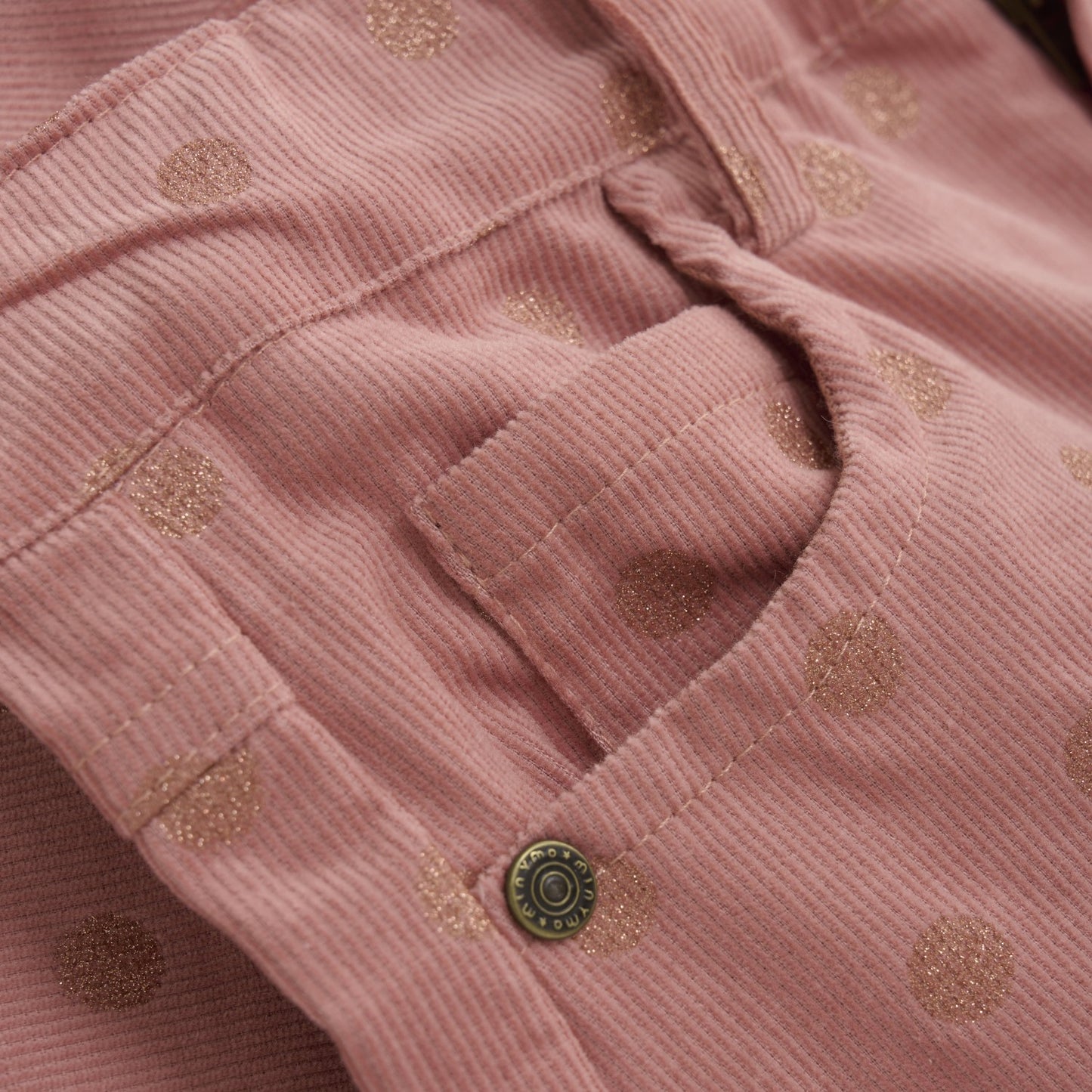 Gold Dot Rose Corduroy Pants