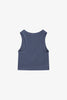 Indigo Shirred Ribbed Tank
