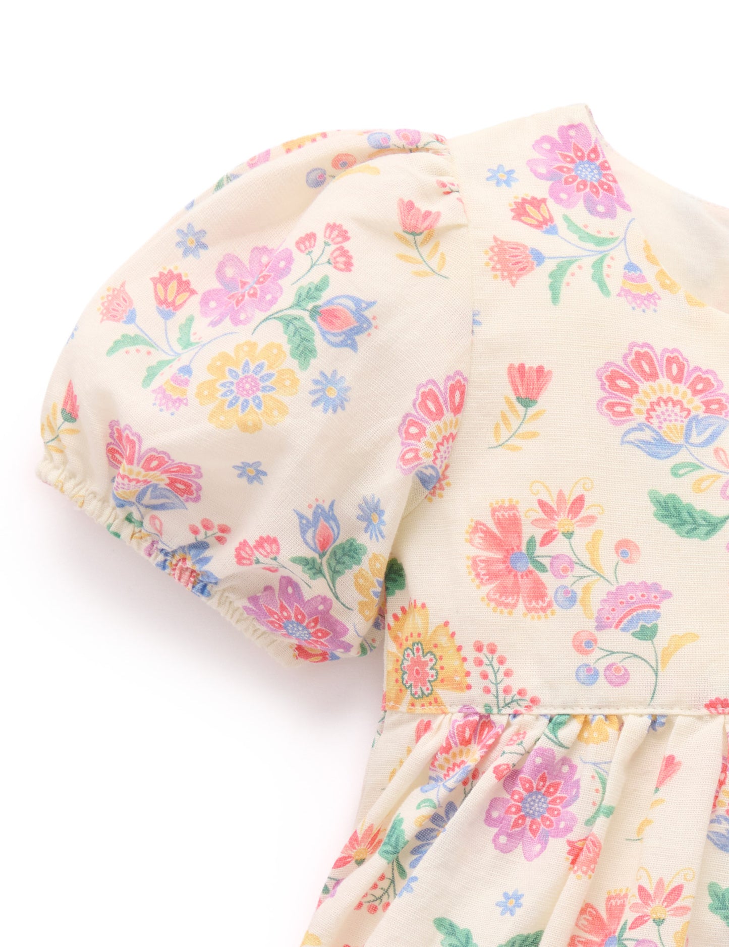 Vibrant Floral Linen Dress Set