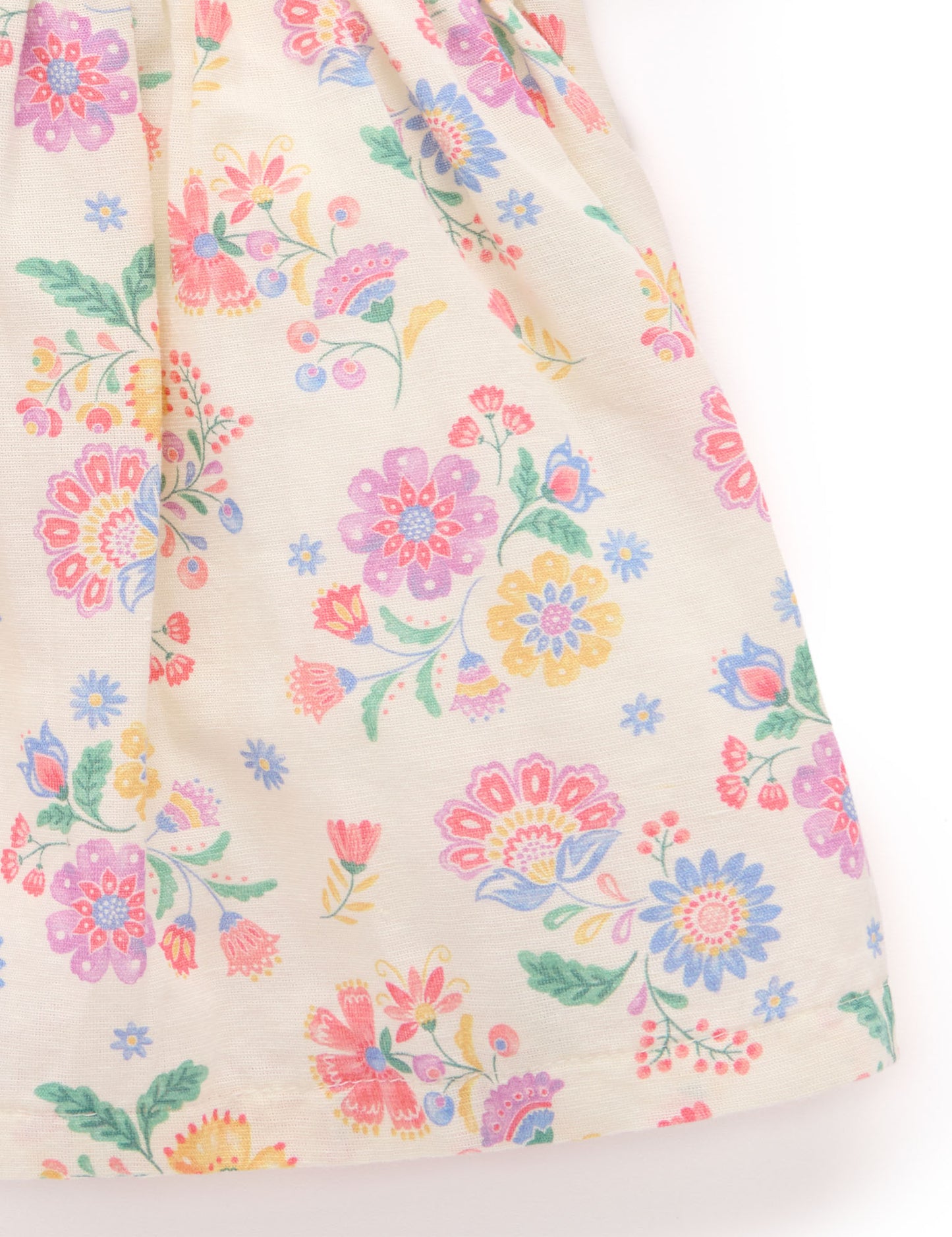 Vibrant Floral Linen Dress Set