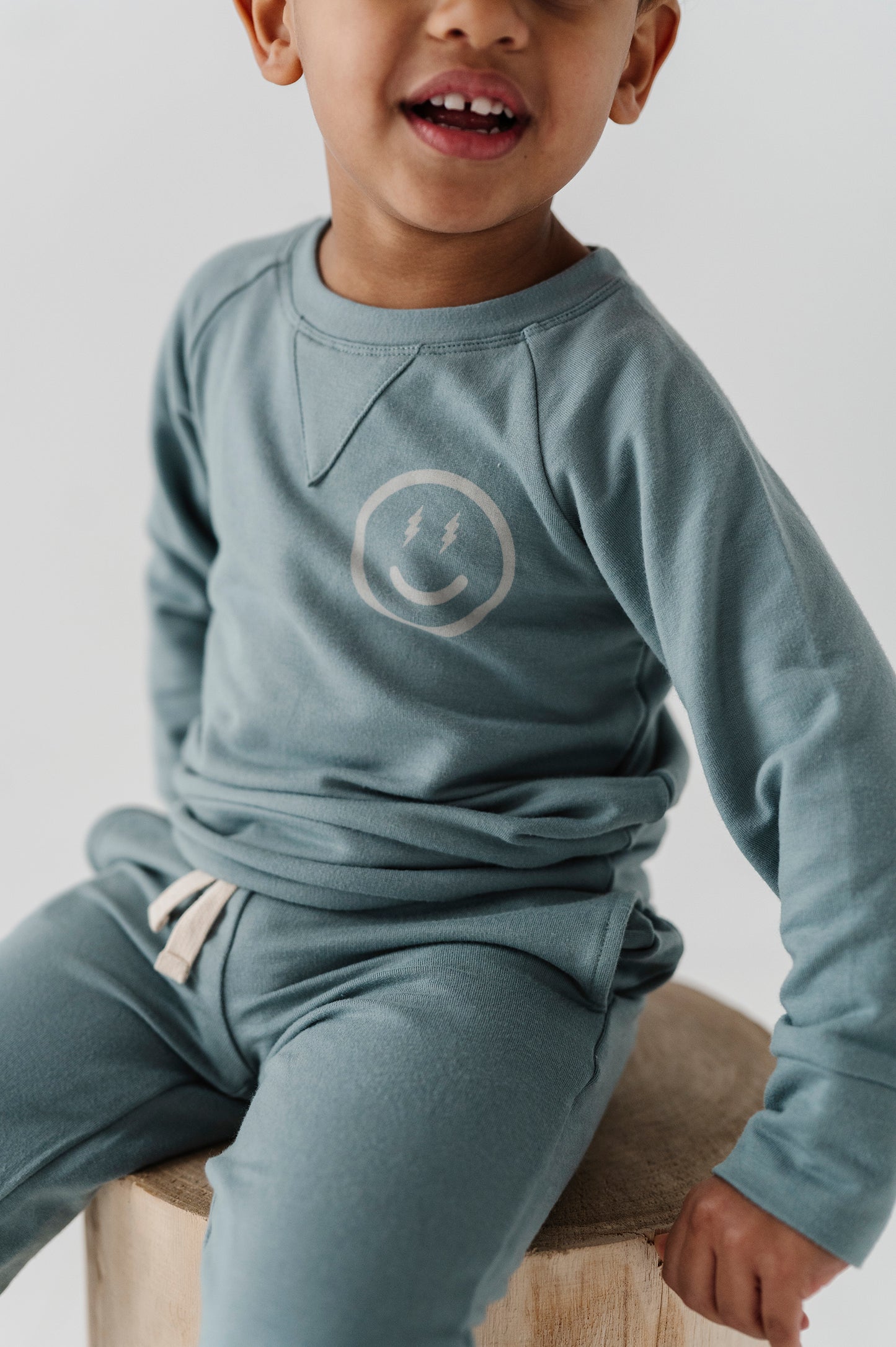 Smile Blue Raglan Sweatshirt