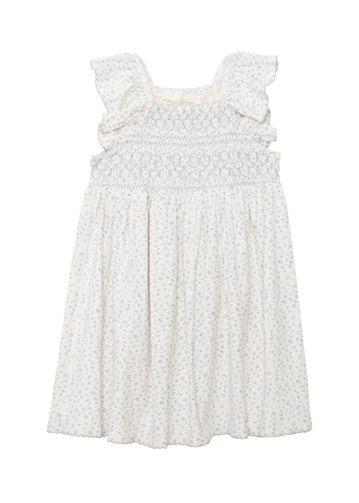 Blue Floral Smocked Dress