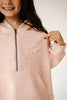 Pink Peony Half Zip Hoodie