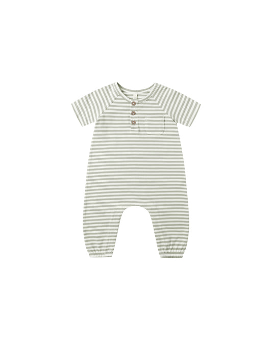 Fern Stripe Short Sleeve Romper
