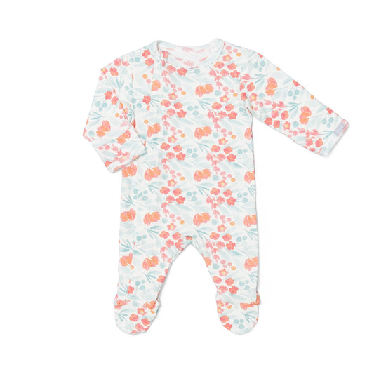 Tangerine & Pink Floral Footie