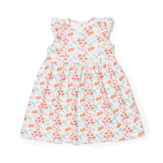 Tangerine & Pink Floral Dress