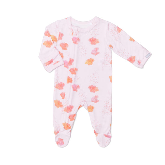 Seashells Pink Zip Footie