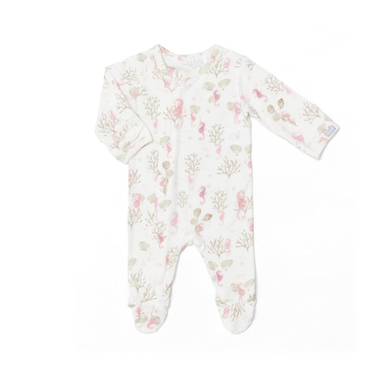 Pink Seahorses Zip Footie