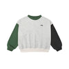 Sweatshirt with green and black sleeves on a white background