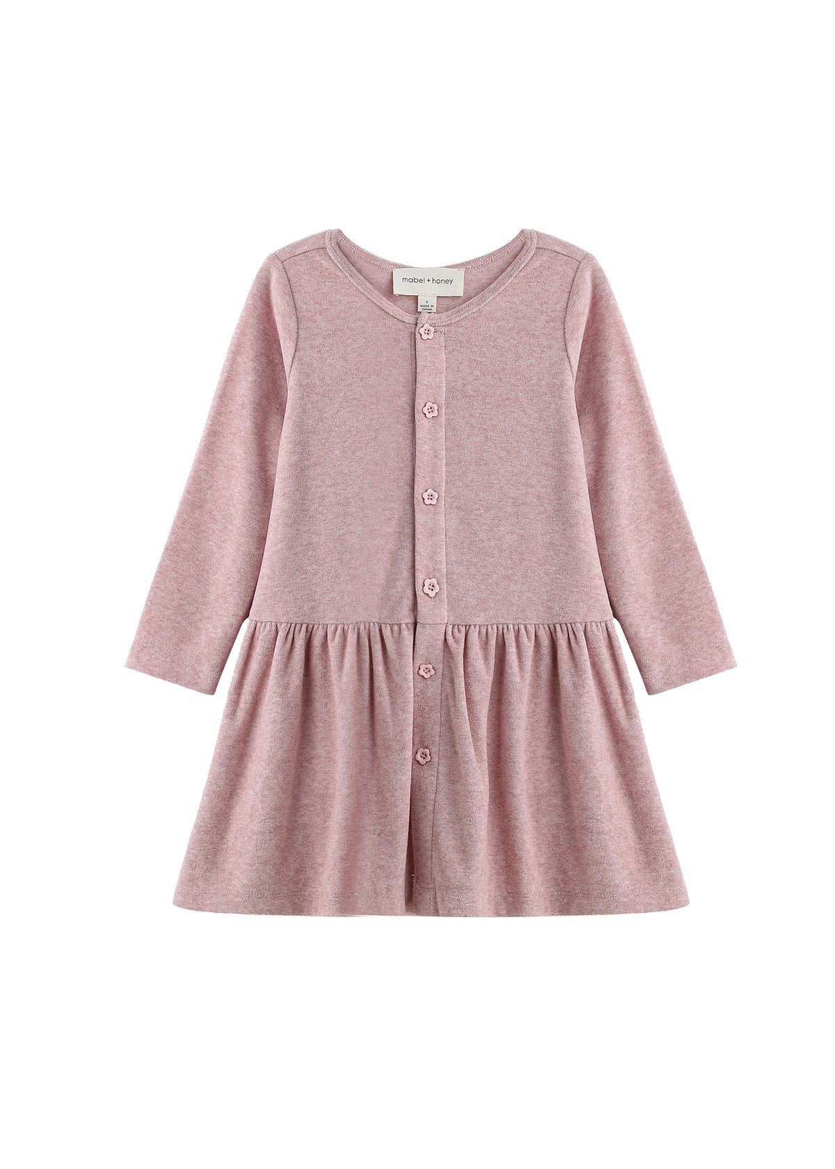 Pink Flower Button Dress
