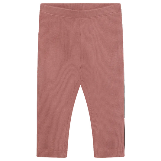 Pink ribbed leggings on a white background