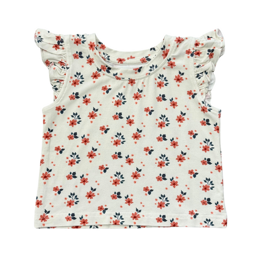 Maya Floral Ruffle Sleeve Tank