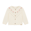 Cream-colored cardigan with floral embroidery