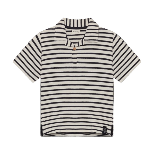 Navy and white stripe polo top for children