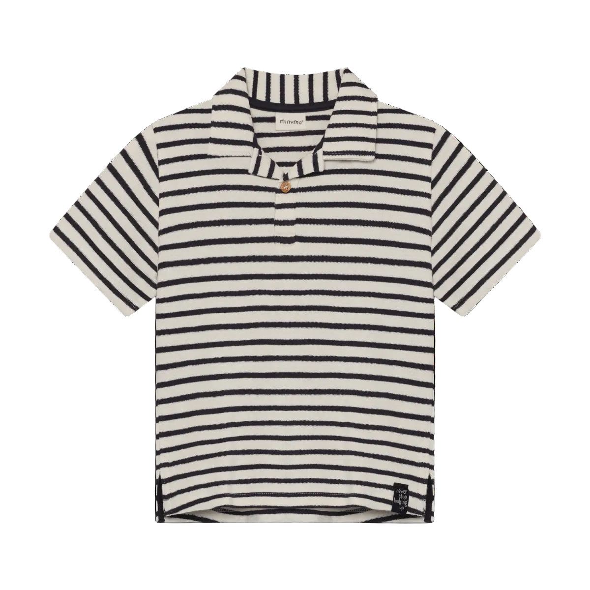 Navy and white stripe polo top for children