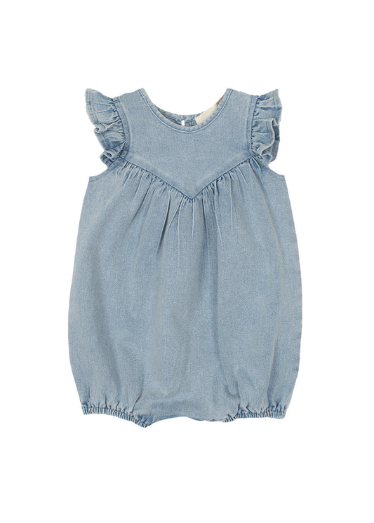 Denim Sunset Fields Romper